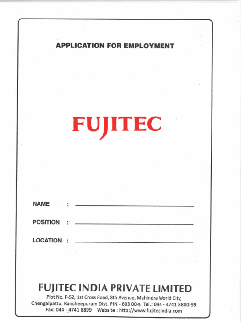Employment Form | PDF