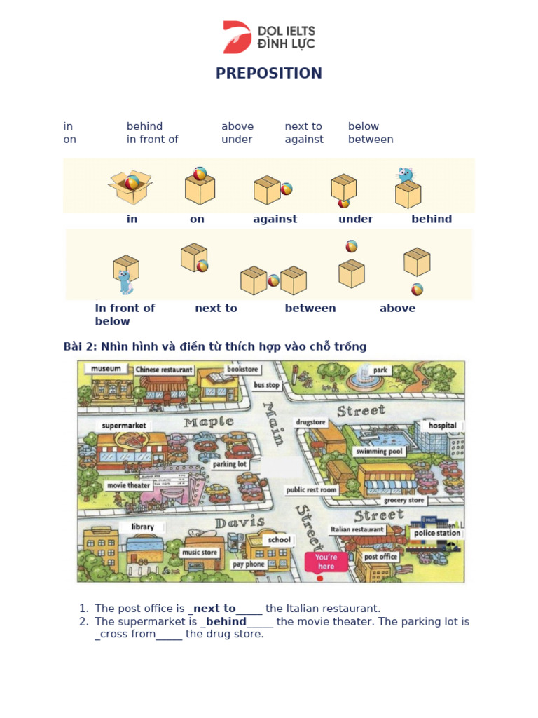 Homework (Lesson 8 - Preposition) | PDF
