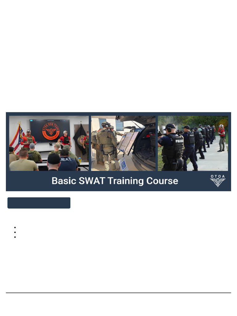 Basic SWAT Training Course Overview | PDF | Armour | Swat
