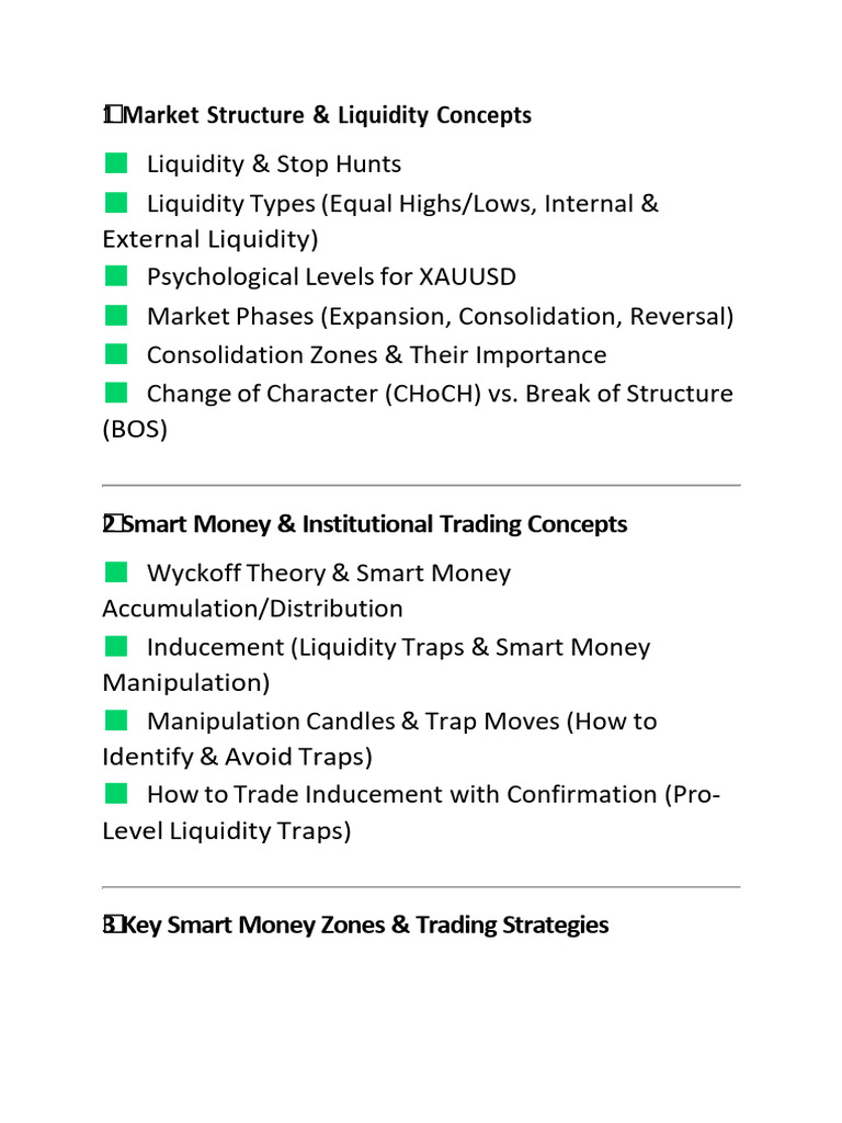 Smart Money Trading Strategies Guide | PDF