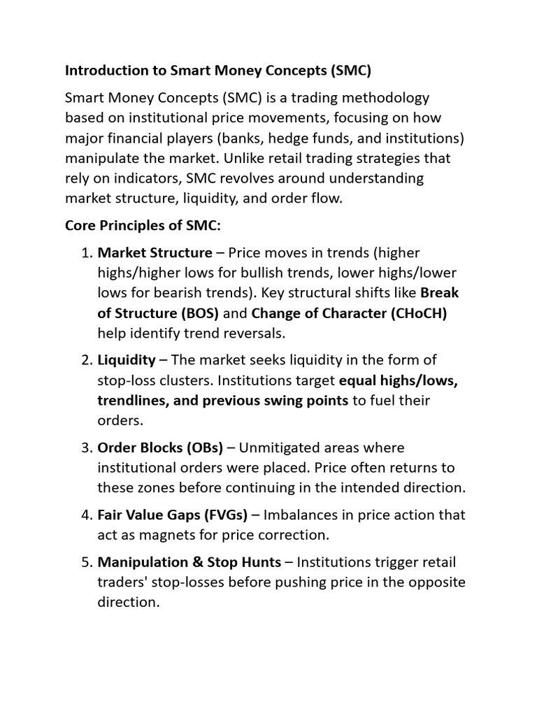 Smart Money Concepts: A Trading Guide | PDF