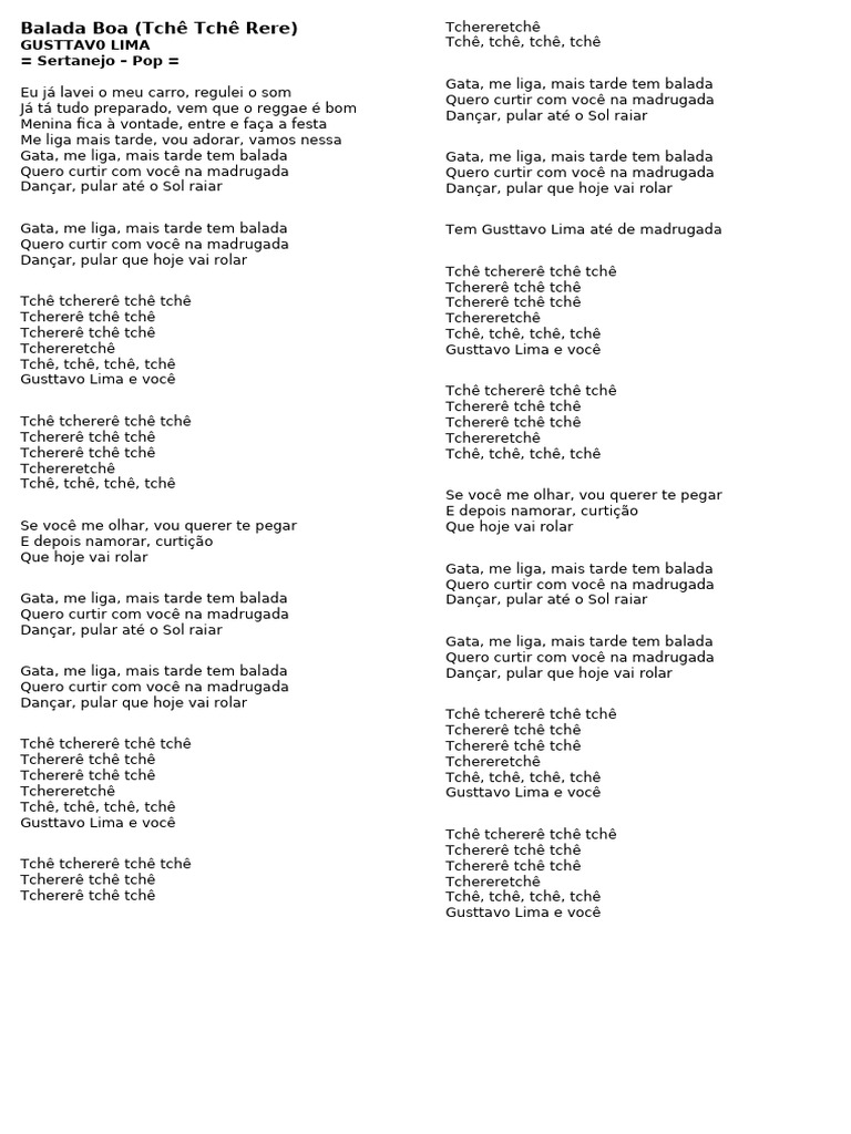 Balada Boa com Gusttavo Lima | PDF | Música gravada | Música pop