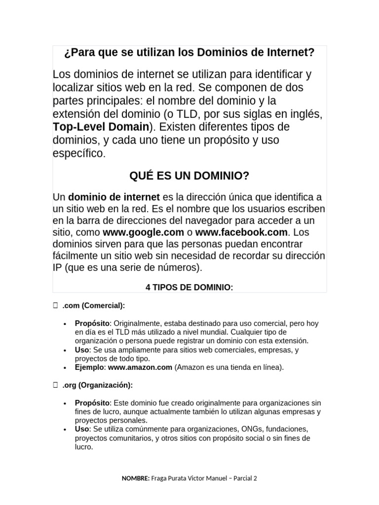 4 Tipos de Dominios | PDF | Internet | Sitios web