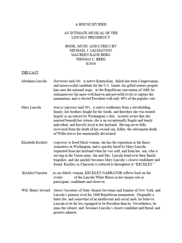 Lincoln Presidency Musical Overview | PDF