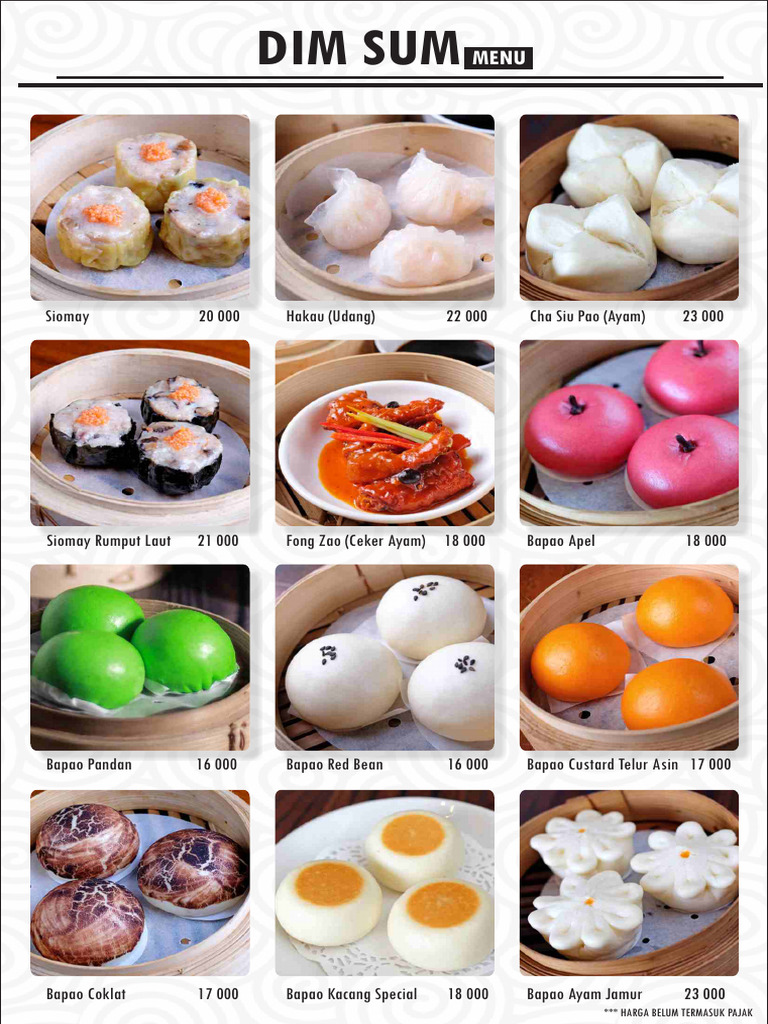 Menu Dim Sum dan Harga Spesial | PDF