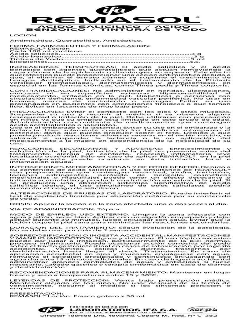 Remasol | PDF | Medicamentos con receta | Yodo
