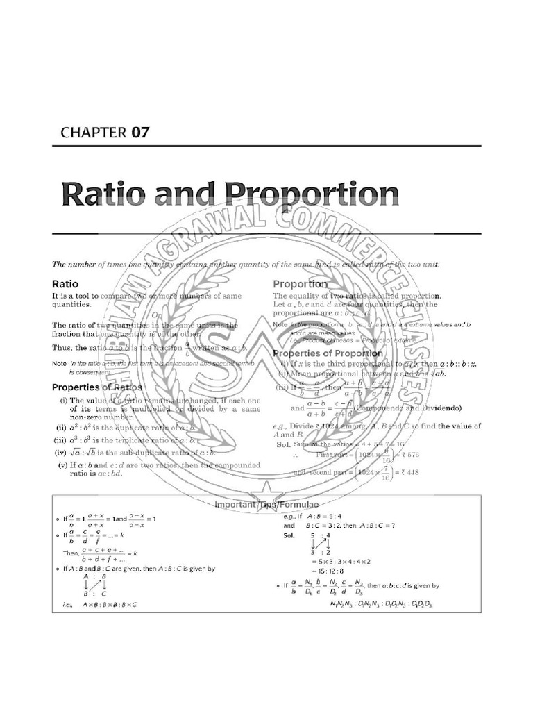 Ratio and Proportion | PDF