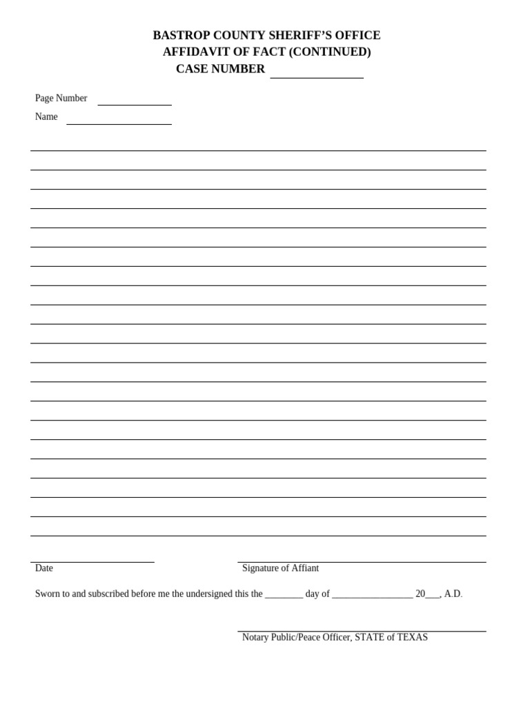 Bastrop County Affidavit of Fact | PDF