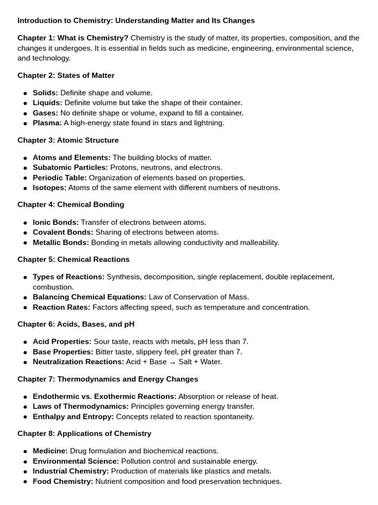 Introduction To Chemistry Understanding Matter and Its Changes | PDF