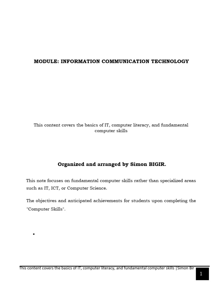 Basic IT and Computer Skills Guide | PDF | Integrated Circuit | Random ...