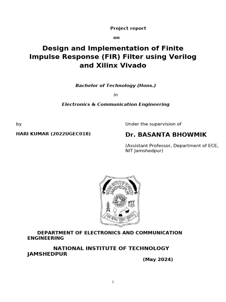 Minor Project Report (Hardcopy) | PDF | Digital Signal Processing ...