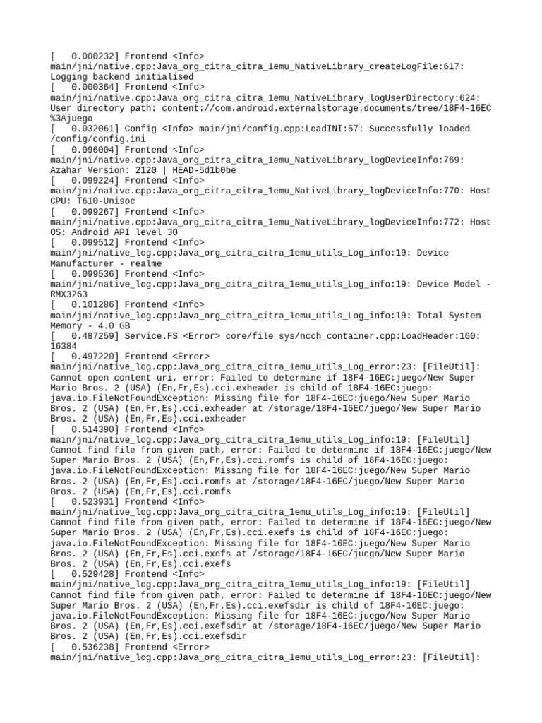 Citra Emulator Log Errors on Android | PDF | Computing Platforms ...