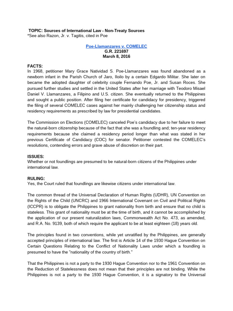Non-Treaty Sources of International Law | PDF | Ratification ...