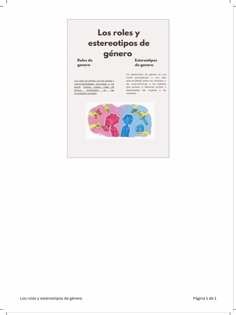 Los Roles y Estereotipos de Género | PDF