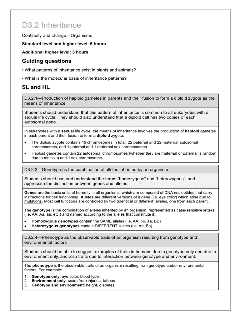 Inheritance Patterns in Genetics | PDF | Dominance (Genetics) | Genotype