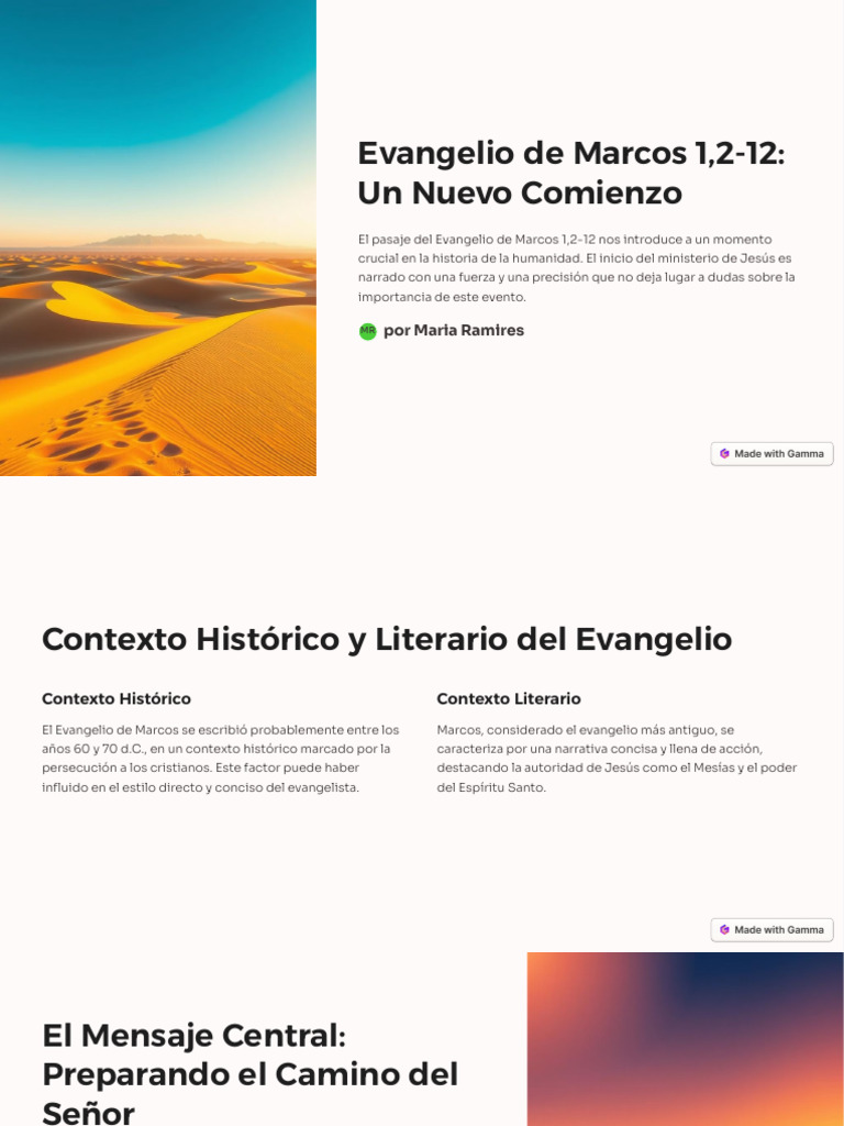 Contexto del Evangelio de Marcos | PDF | Jesús | Juan el Bautista