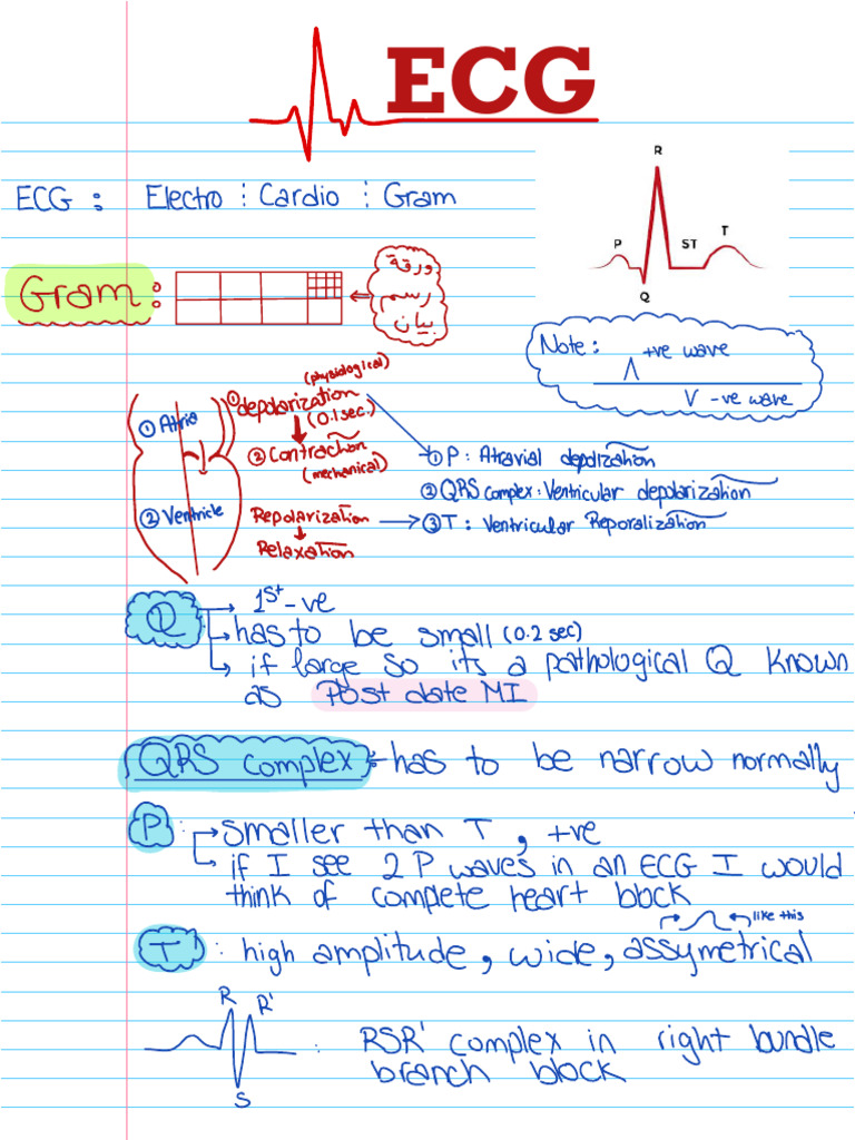 ECG Interpretation and Key Notes | PDF | Electrocardiography | Heart