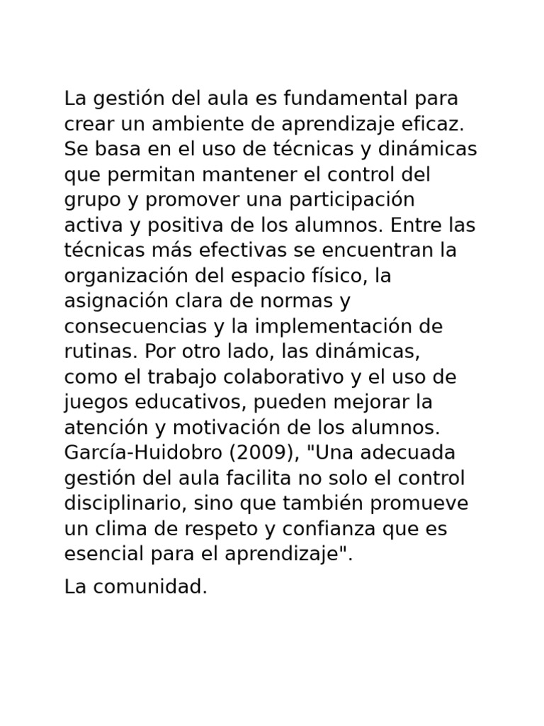 Gestión Eficaz del Aula para Aprendizaje | PDF