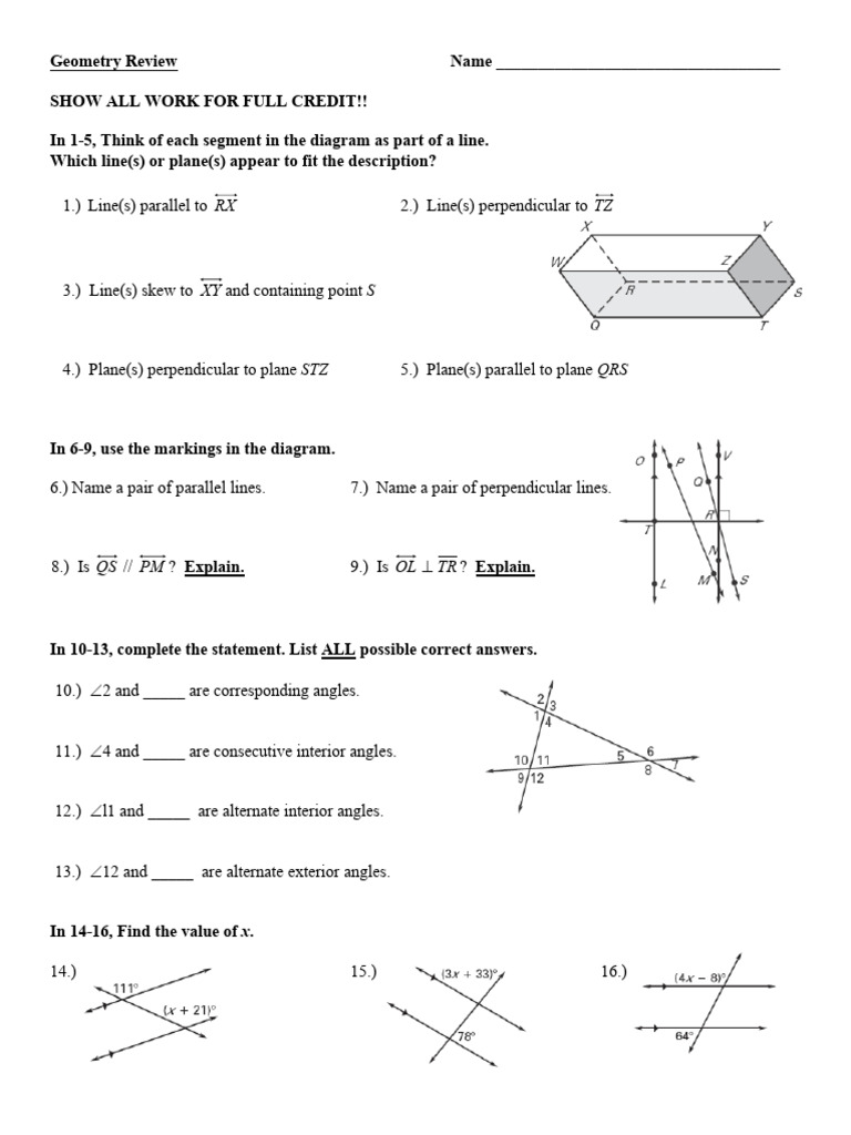 Chapter 3 Review - Angles Properties | PDF | Mathematical Concepts ...