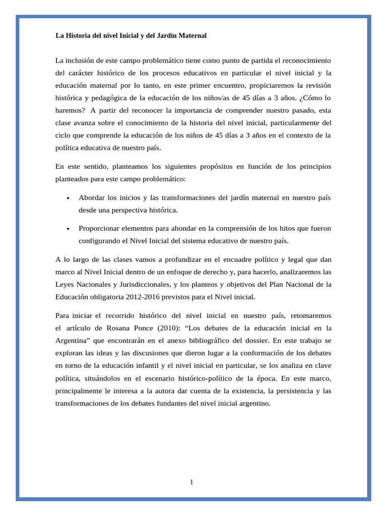 Historia del Jardín Maternal en Argentina | PDF | Educación de la ...