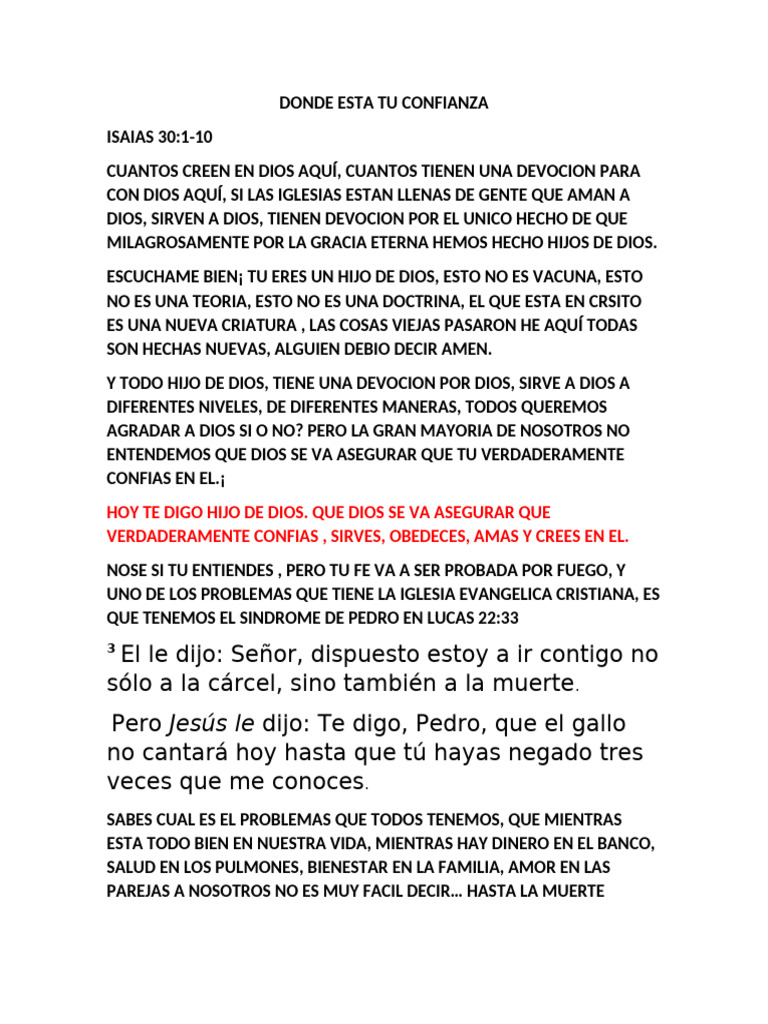 Confianza en Dios en Tiempos Difíciles | PDF | Dios | Creencia ...