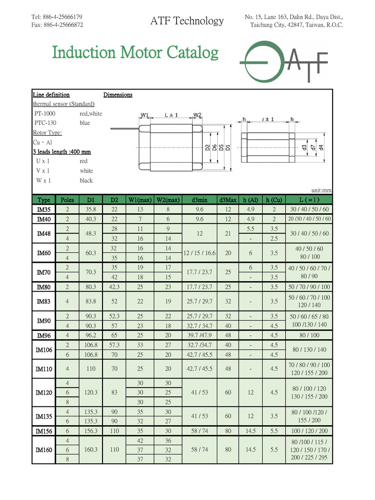 Induction Motor Specifications Guide | PDF | Electrical Components ...