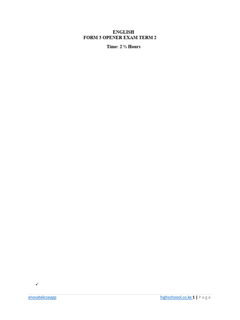 Form 3 English Term 2 Exam Guide | PDF | Human Communication
