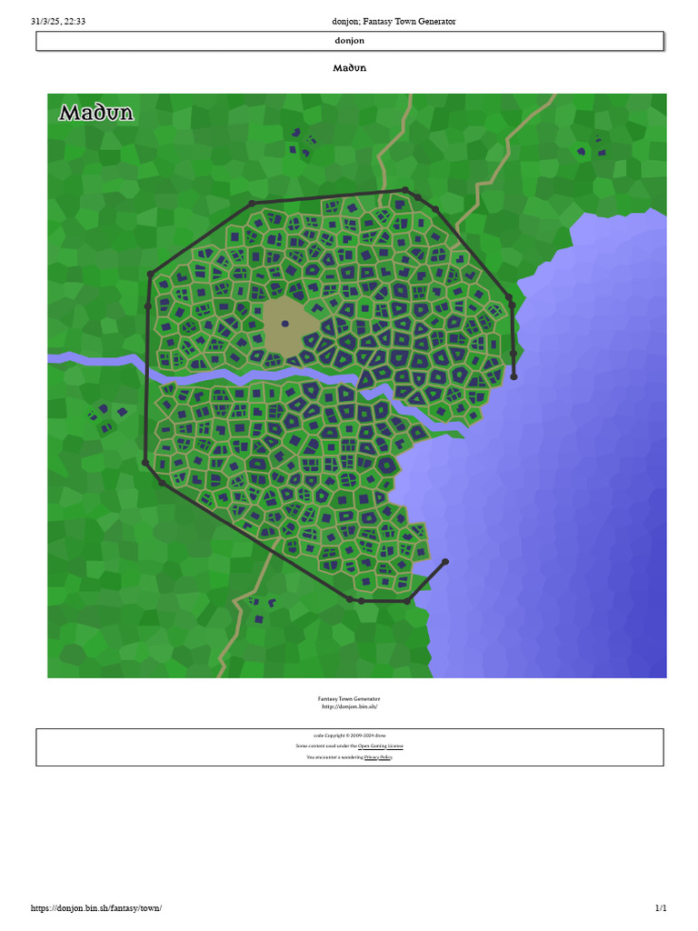 Donjon Fantasy Town Generator 4 | PDF