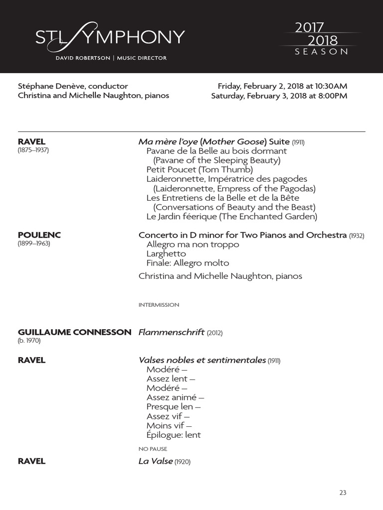 French Classical Concert Program 2018 | PDF | Orchestras | Classical Music