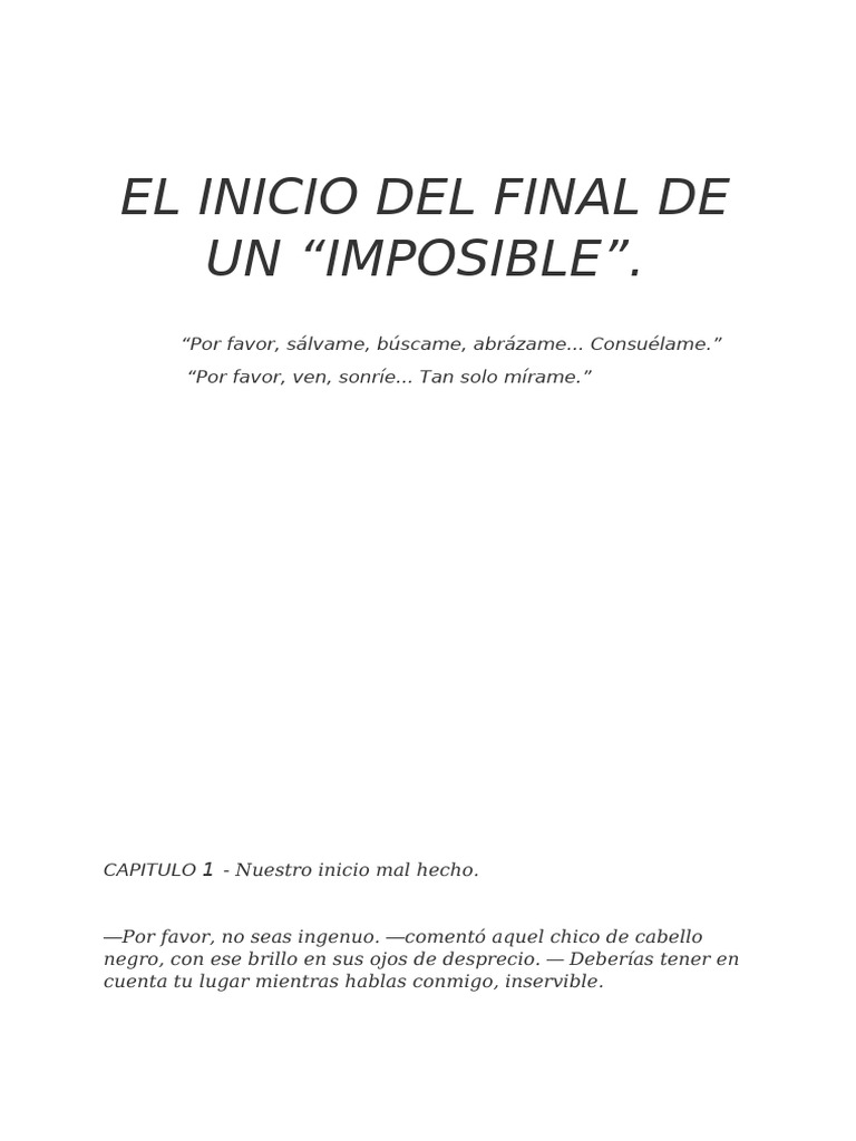 El Inicio de Un Final | PDF