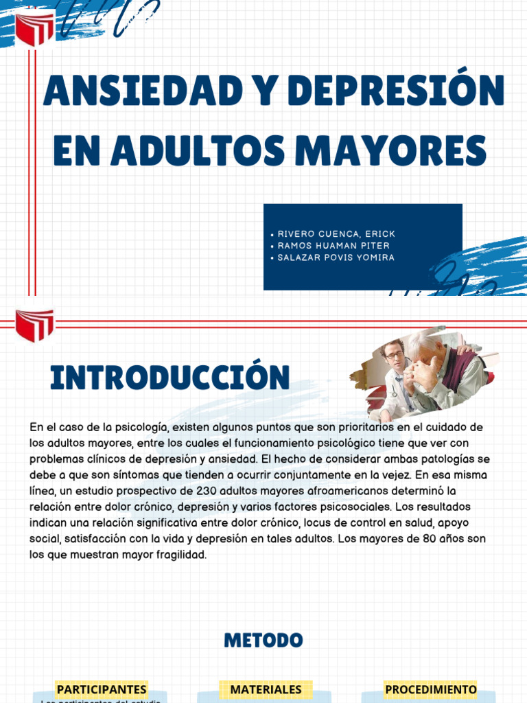 Ansiedad y Depresión en Adultos Mayores | PDF | Depresión (estado de ...