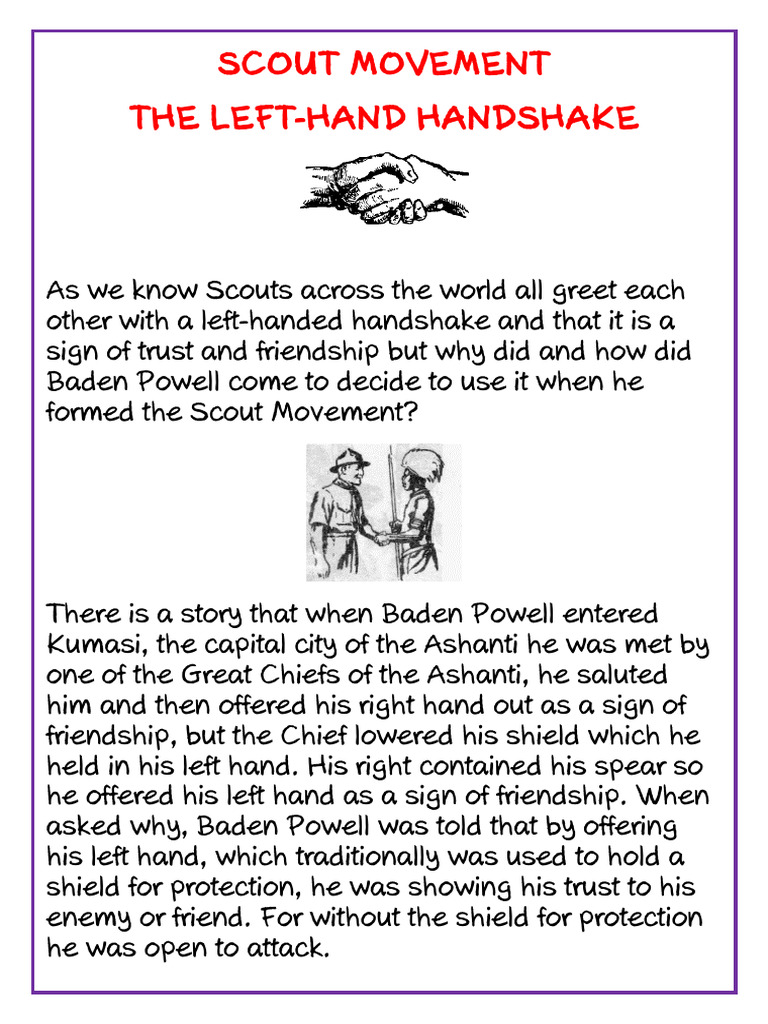 History of the Left-Hand Shake in Scouting | PDF