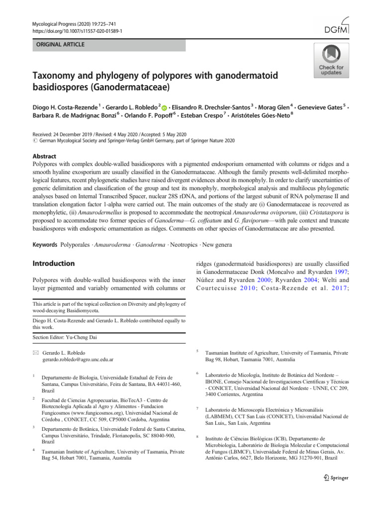 Taxonomy of Ganodermataceae Polypores | PDF | Biology | Biological ...