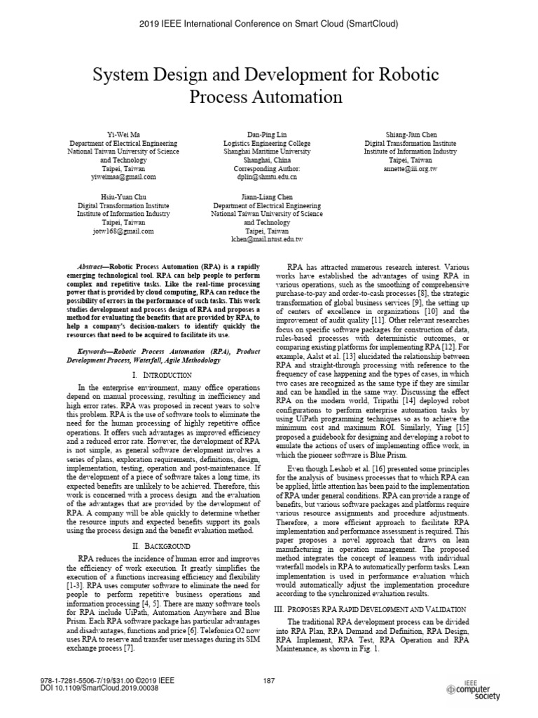 RPA Design and Development Framework | PDF | Software | Automation