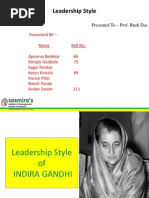 Indira Gandhi Leadership Style