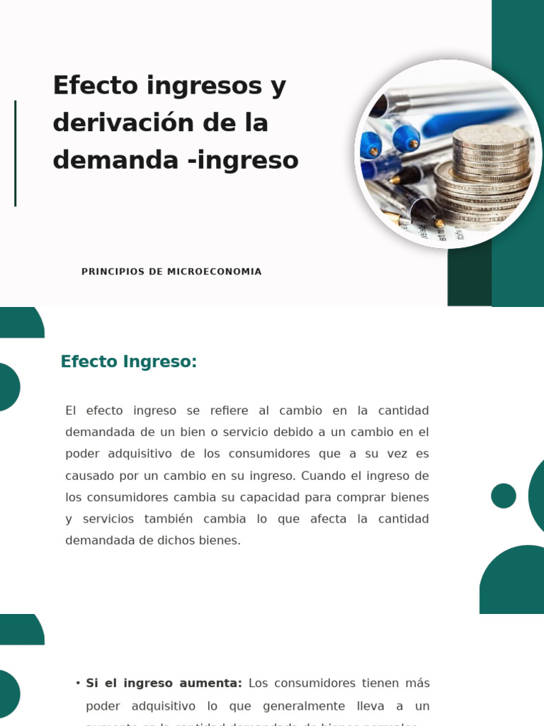 Efecto Ingreso y Demanda en Economía | PDF | Curva de demanda | Demanda