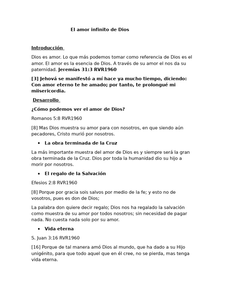 El amor infinito de Dios en la salvación | PDF