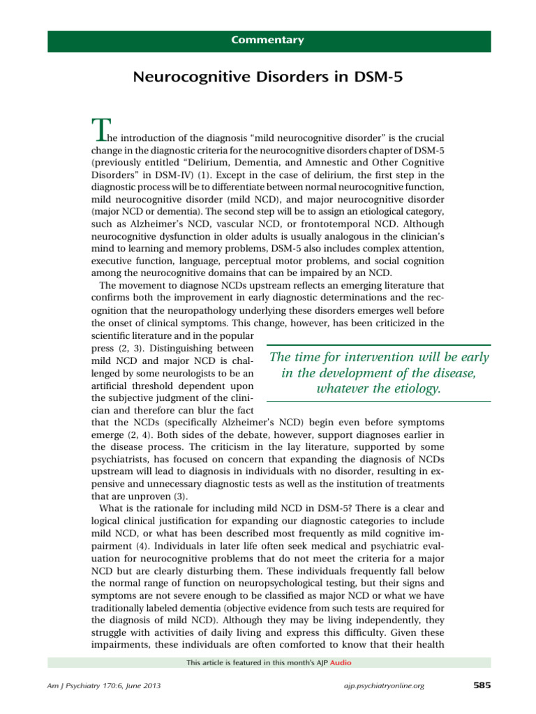 Appi Ajp 2013 13020179 | PDF | Cognitive Science | Geriatrics