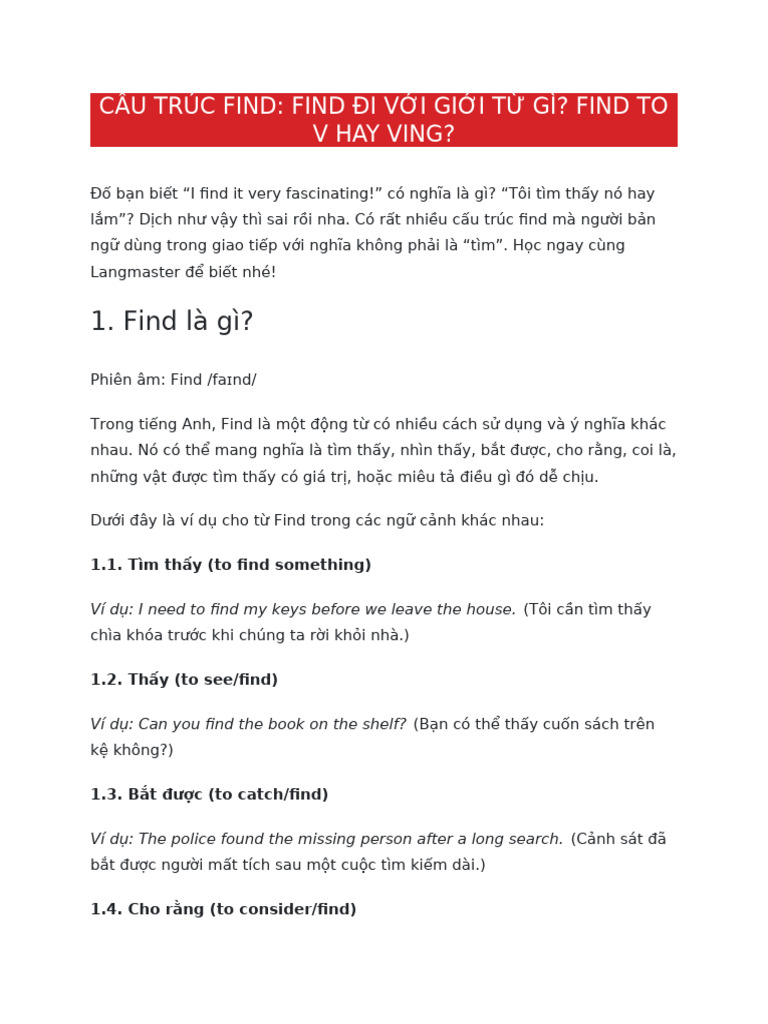 Cấu trúc find | PDF