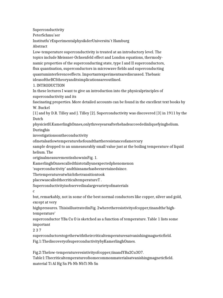 Superconductivity | PDF | Superconductivity | Electrical Resistivity ...
