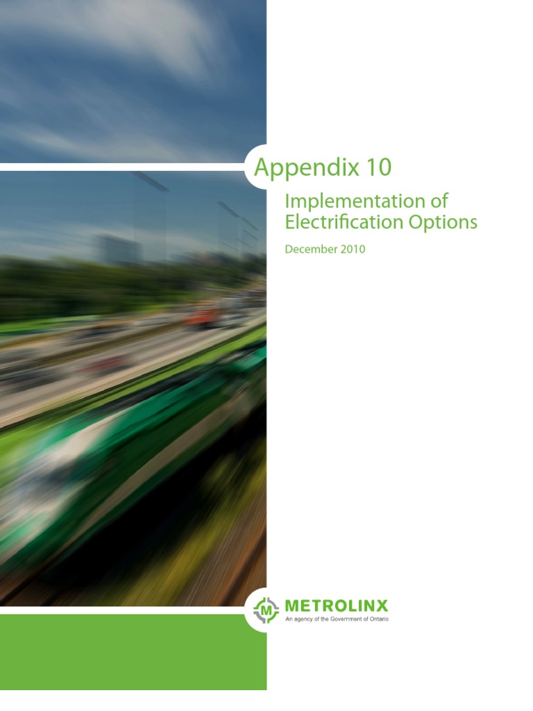 Appendix 10: Implementation of Electrification Options | PDF ...