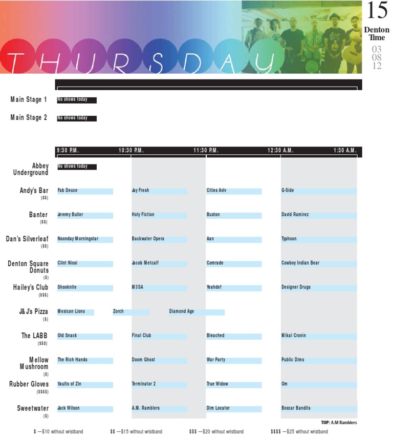 Denton Music Event Schedule 2023 | PDF | Sports & Recreation | Art