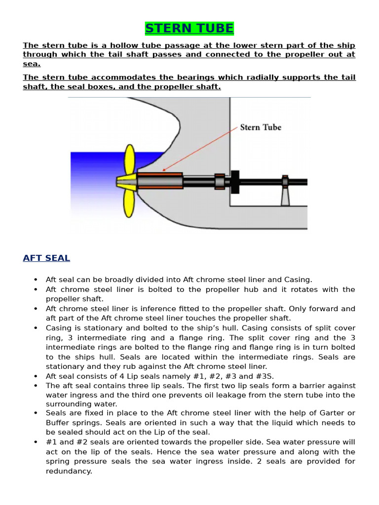 Understanding Ship Stern Tube Systems | PDF | Propeller | Leak