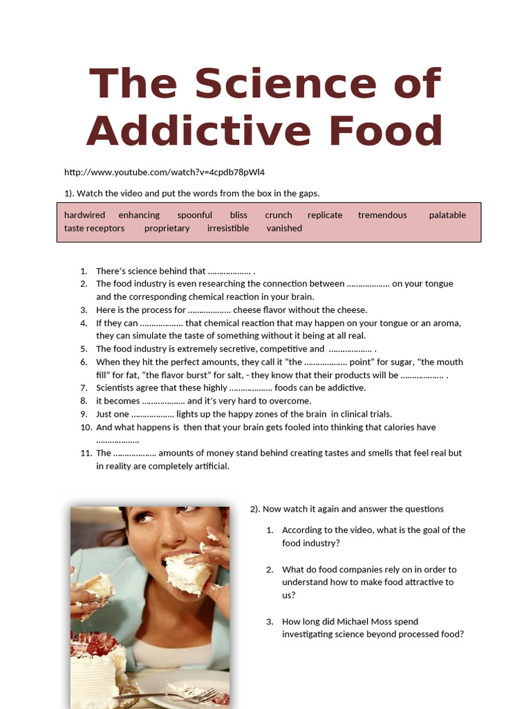 Addictive-Food - Docx For 14 November 2024 | PDF | Taste | Neuroscience