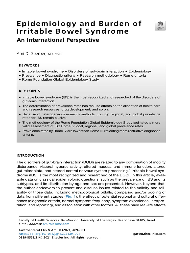 Global Epidemiology of IBS Insights | PDF | Irritable Bowel Syndrome ...