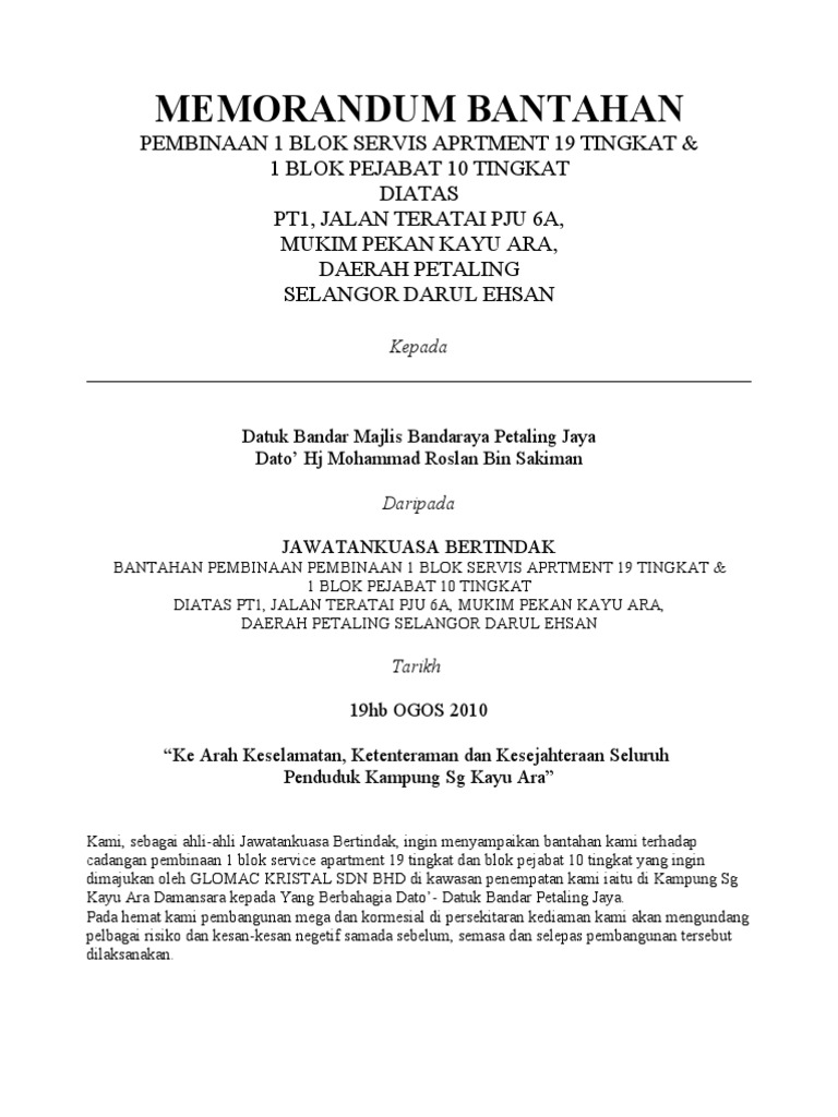 pdf memorandum bantahan Bantahan Memorandum pdf memorandum bantahan Bantahan Memorandum