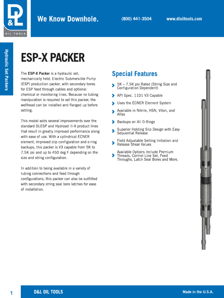 ESP-X Hydraulic Packer Overview | PDF