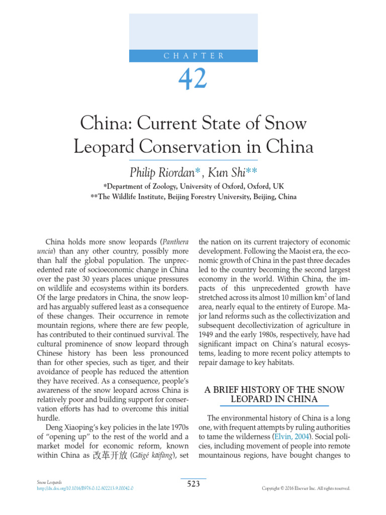 Chapter 42 - China Current State of Snow Leopard Conservati - 2016 ...