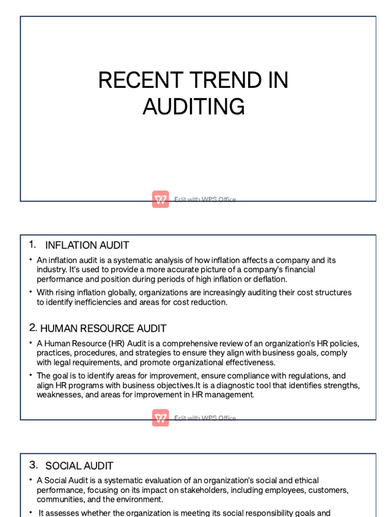 Recent Trend in Auditing | PDF | Audit | Human Resource Management