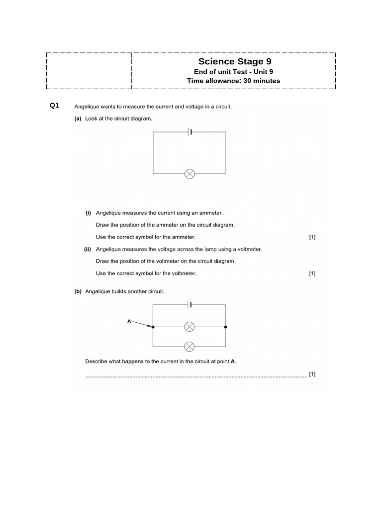 B9 U9 Unit Test | PDF